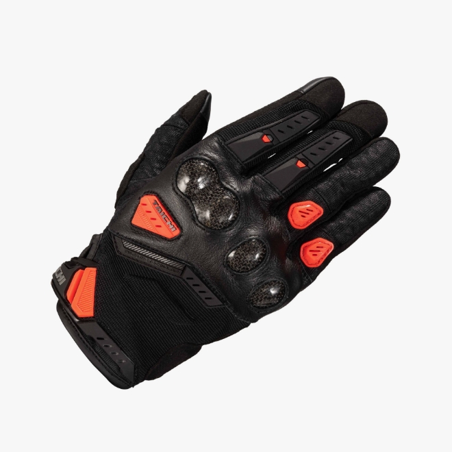 VELOCITY MESH GLOVES   BLACK / NEON RED