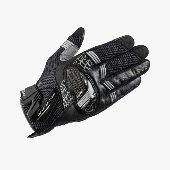 ARMED MESH GLOVES   REFLECTIVE BLACK