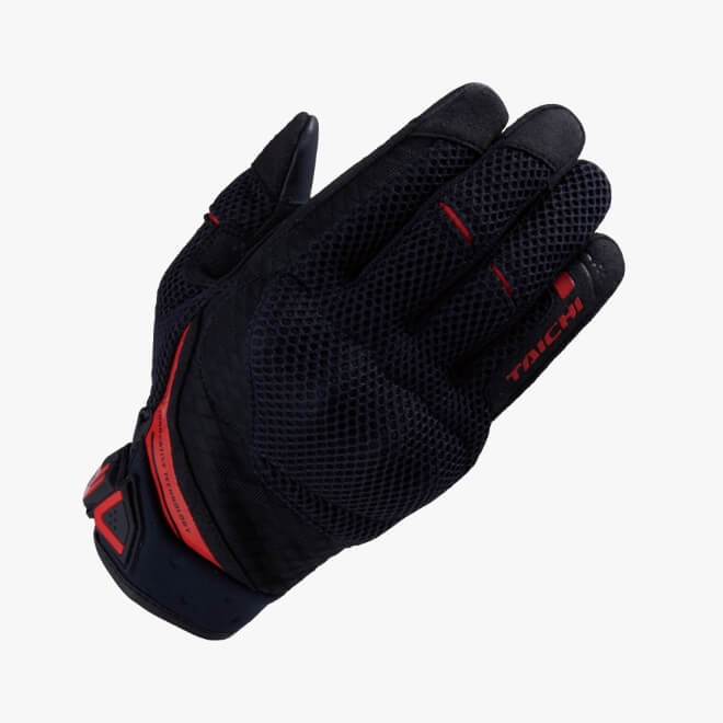 RUBBER KNUCKLE MESH GLOVES   BLACK / RED